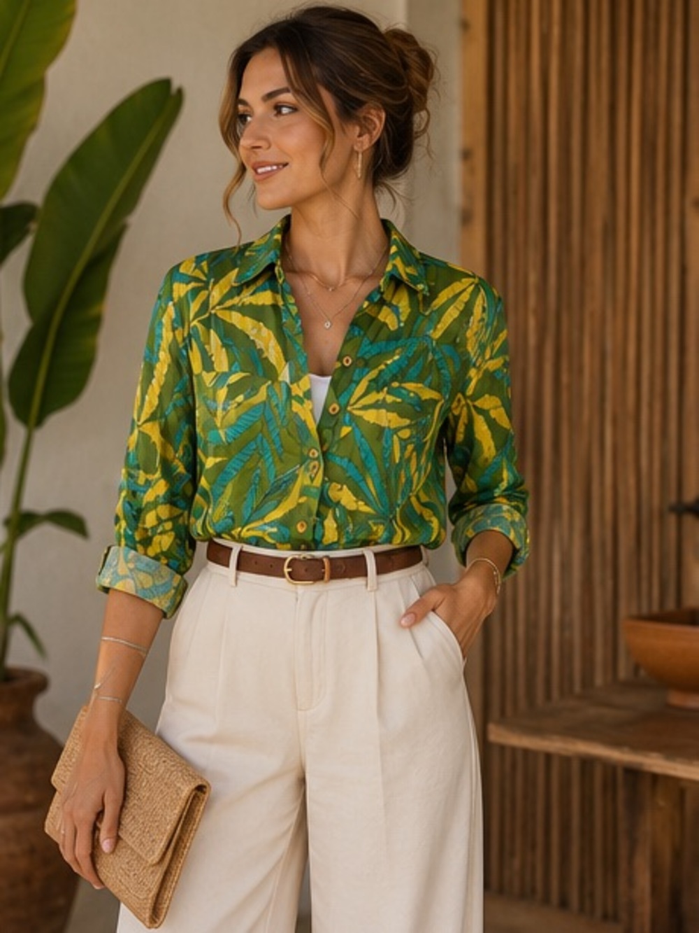 ✨ Haute Hippie Tropical Print Button Shirt NWT | Resort Vacation Statement Style